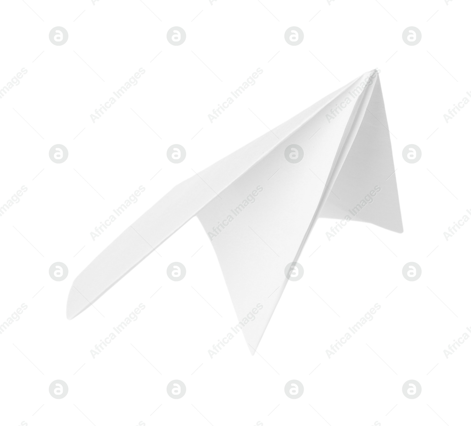 Photo of One handmade paper plane isolated on white