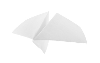 Photo of One handmade paper plane isolated on white