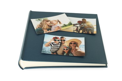 Photo of Photo album with different photos isolated on white