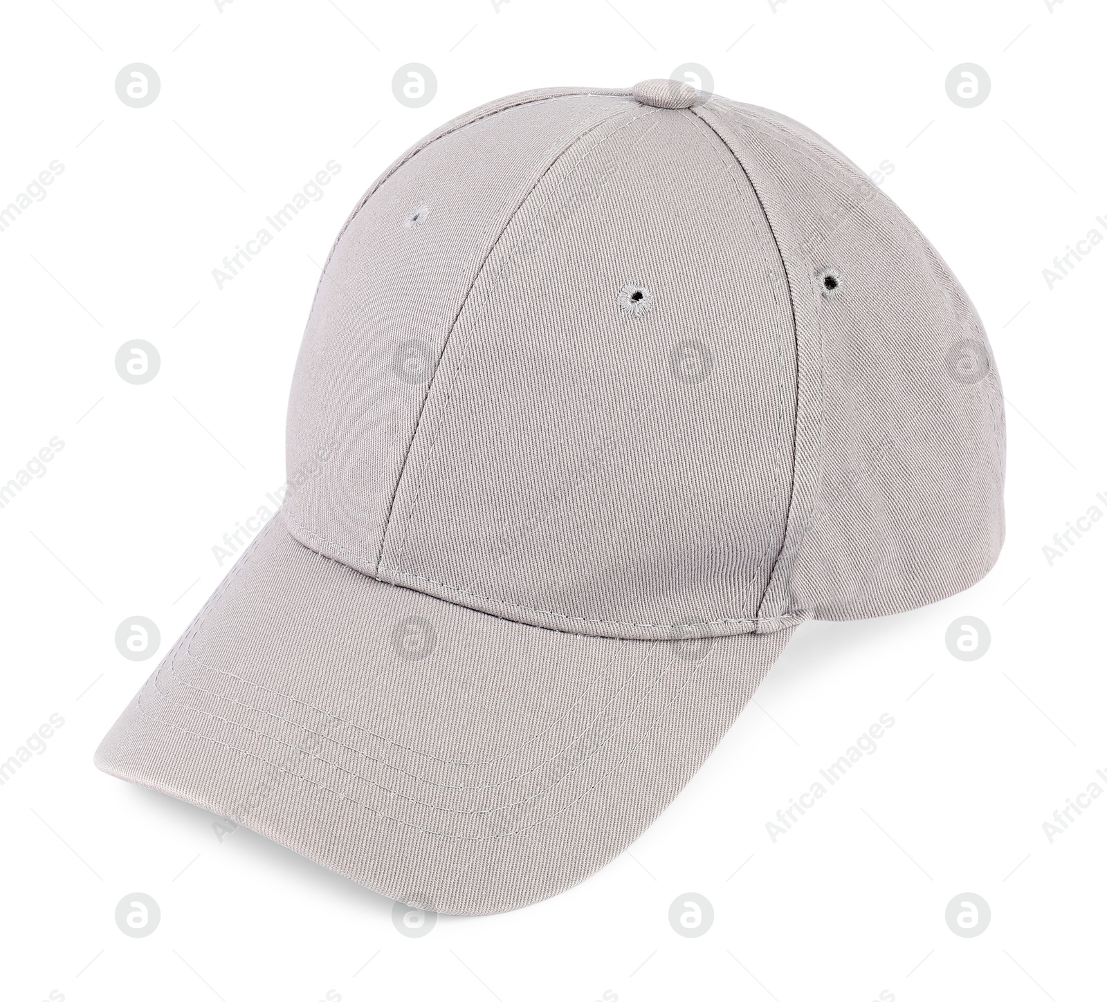 Photo of One stylish baseball cap isolated on white. Mockup for design