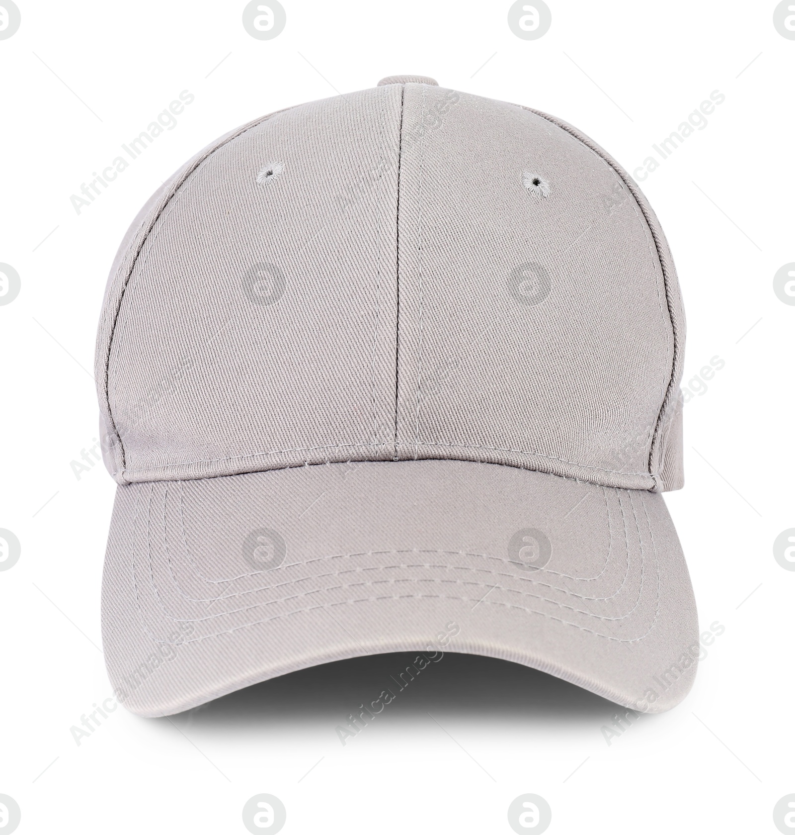 Photo of One stylish baseball cap isolated on white. Mockup for design