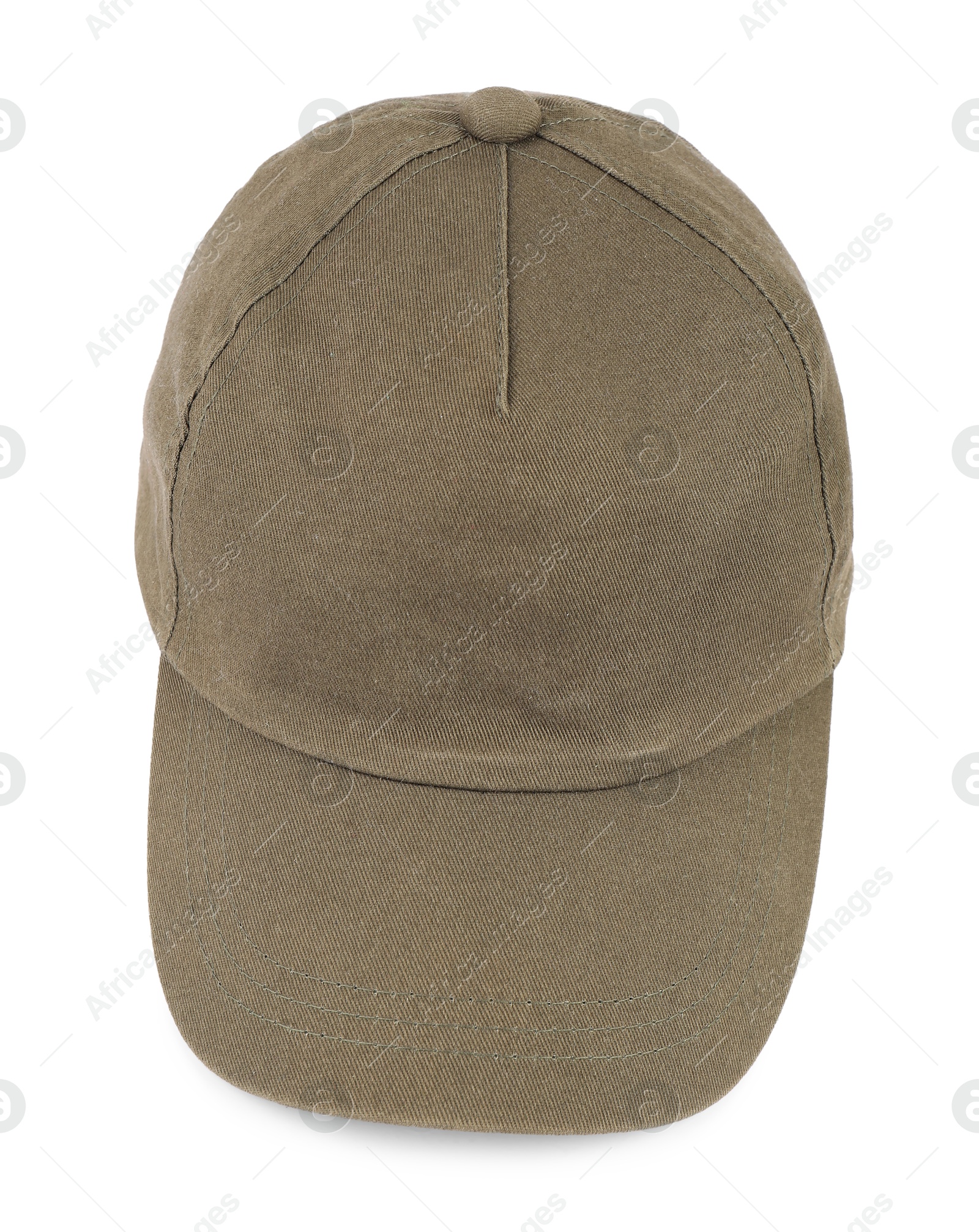 Photo of One stylish baseball cap isolated on white. Mockup for design