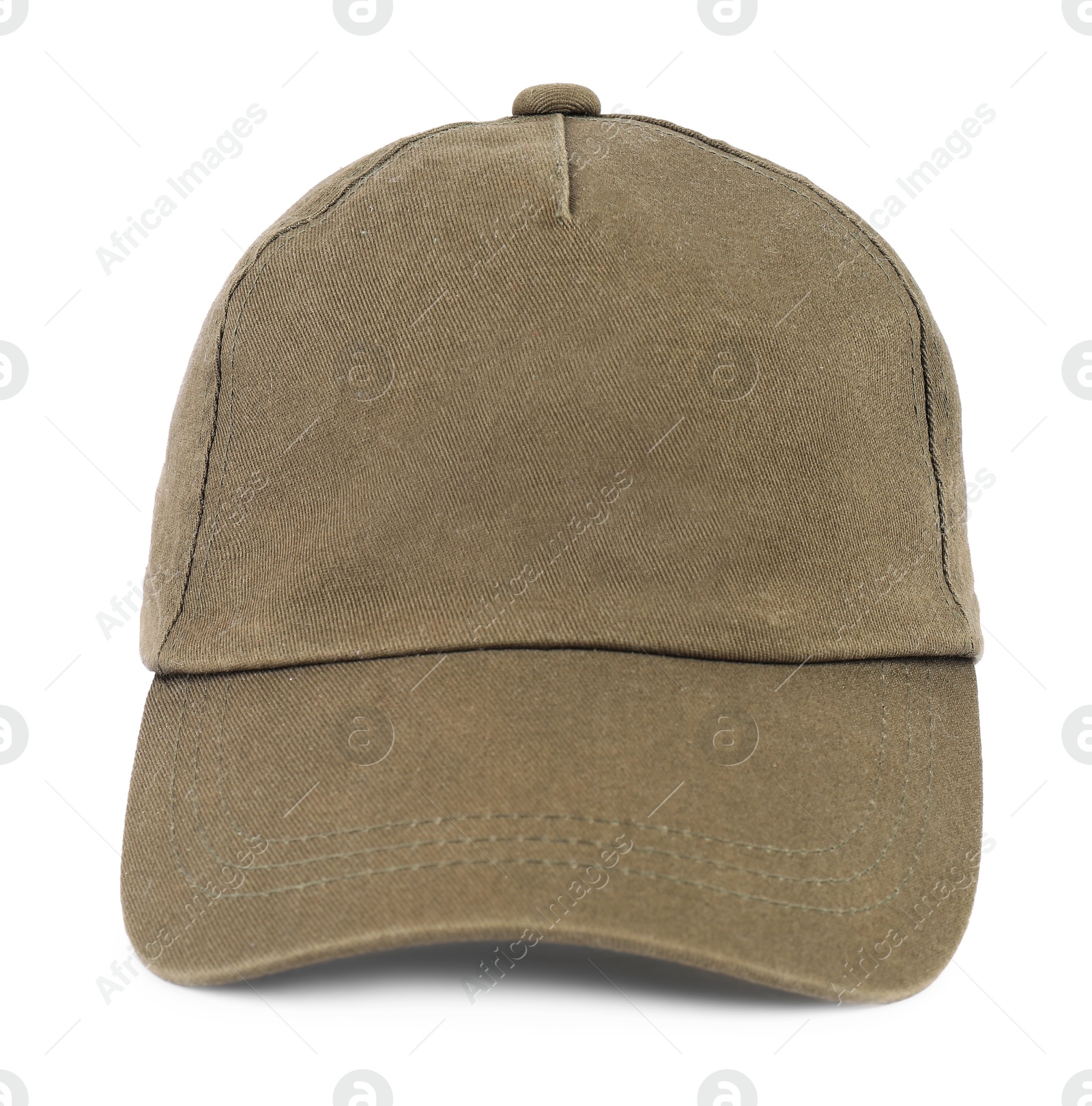 Photo of One stylish baseball cap isolated on white. Mockup for design