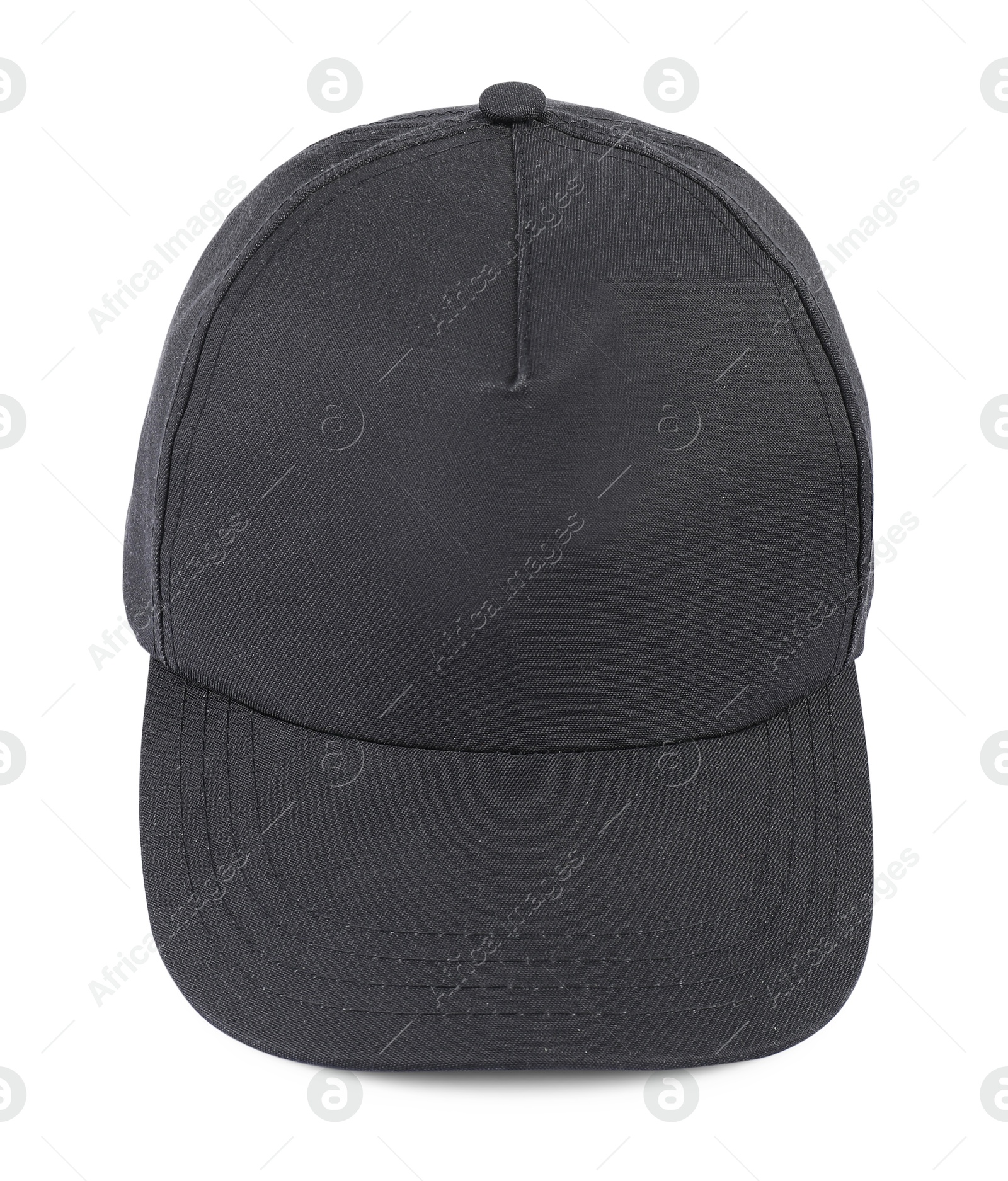 Photo of Stylish black baseball cap isolated on white. Mockup for design