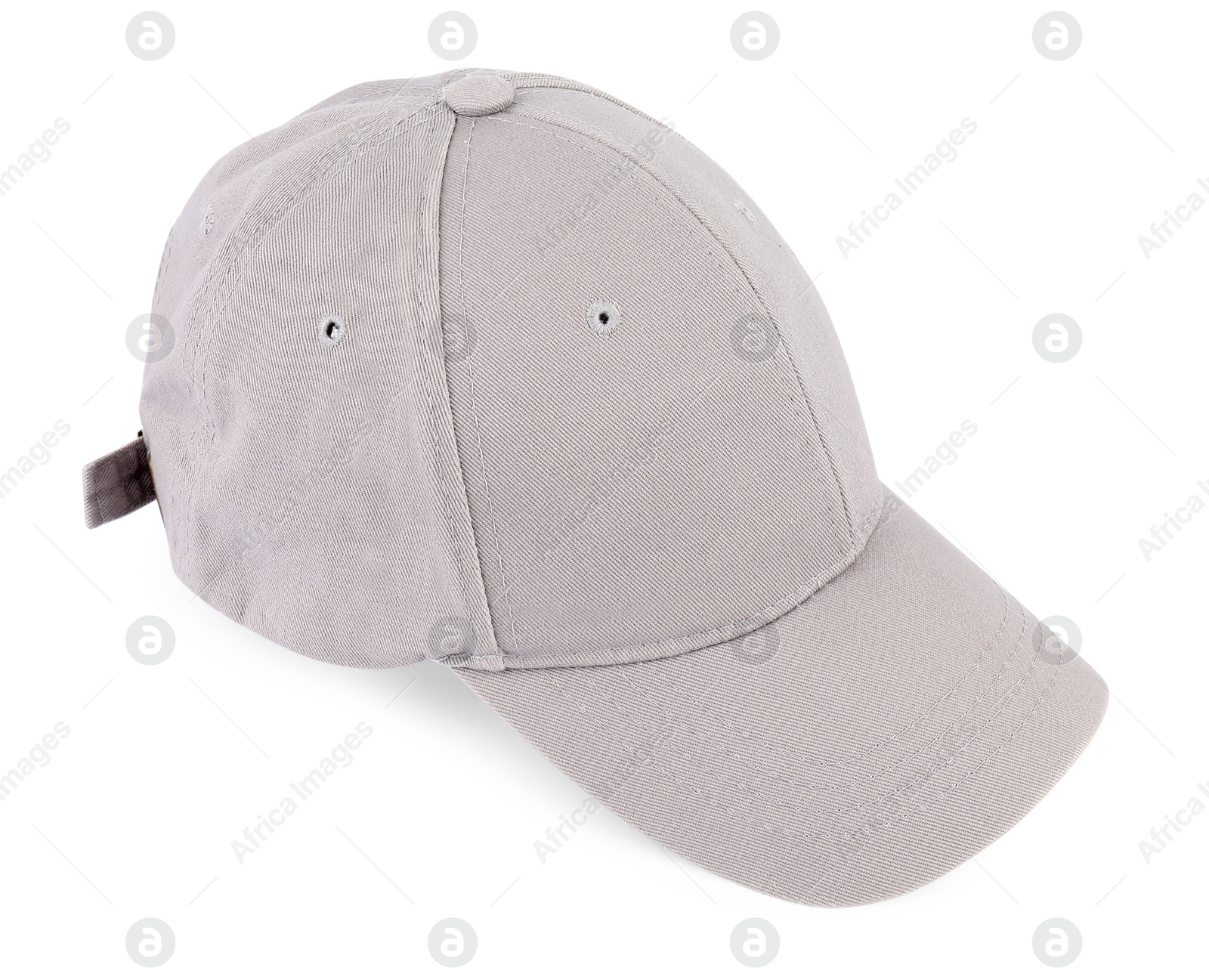 Photo of One stylish baseball cap isolated on white. Mockup for design