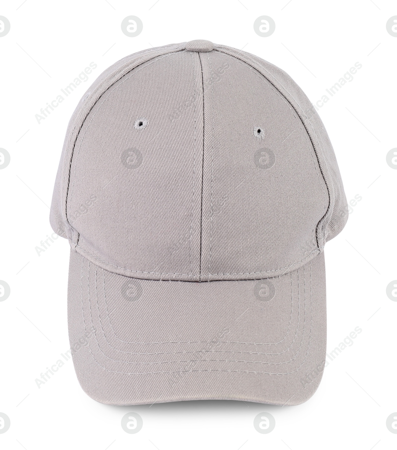 Photo of One stylish baseball cap isolated on white. Mockup for design