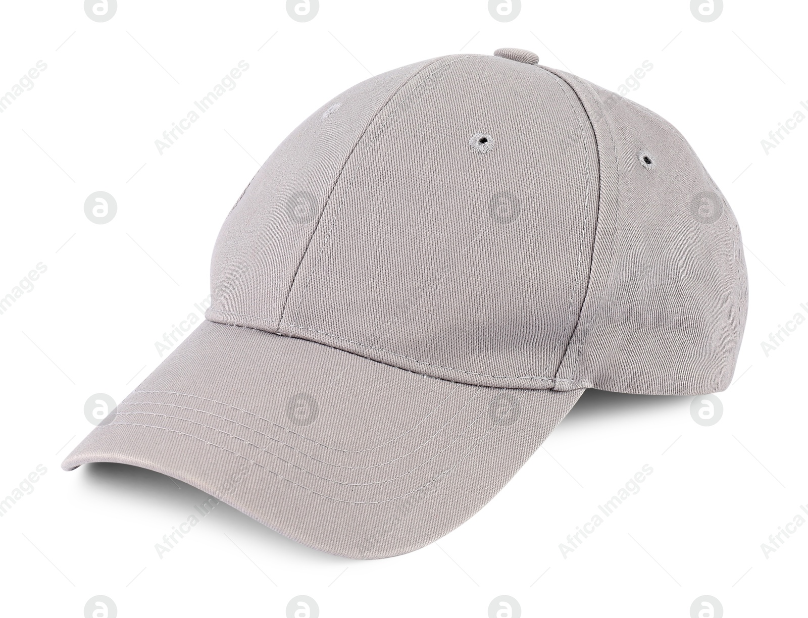 Photo of One stylish baseball cap isolated on white. Mockup for design