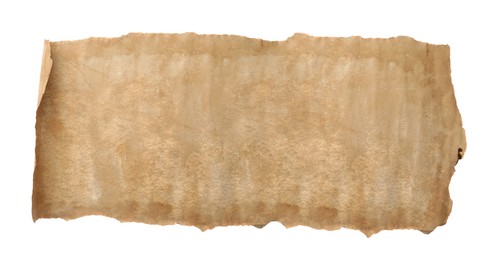 Image of Scroll of old parchment paper isolated on white