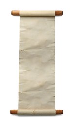 Image of Scroll of old parchment paper isolated on white