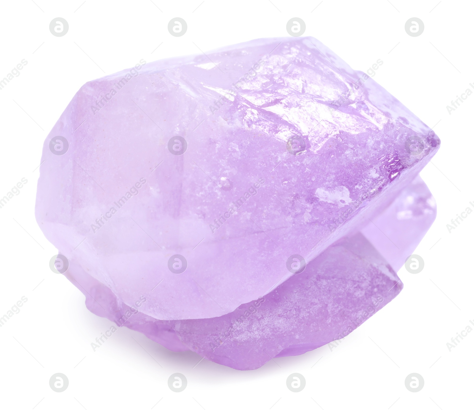 Photo of Beautiful amethyst crystal isolated on white. Natural gemstone