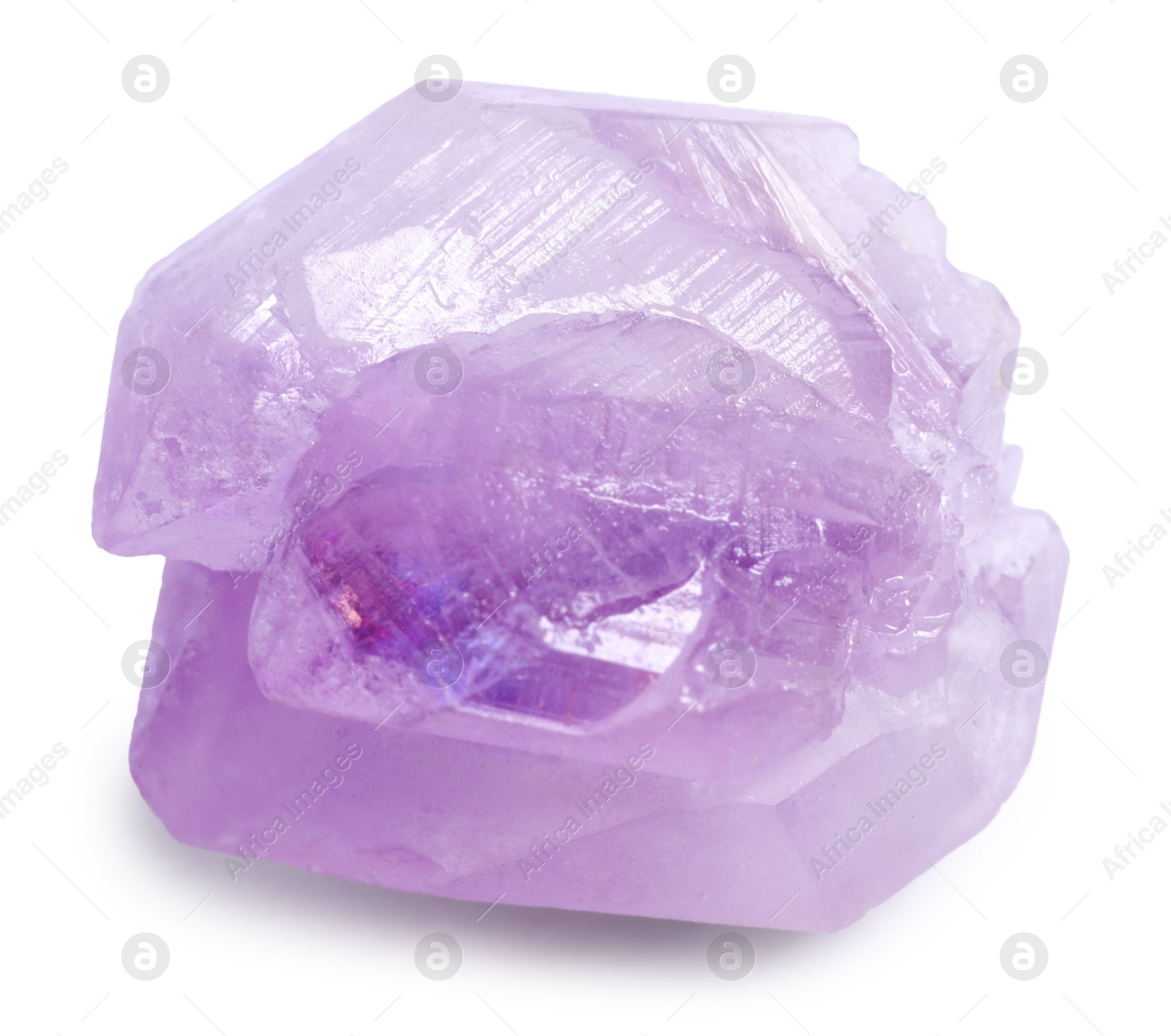 Photo of Beautiful amethyst crystal isolated on white. Natural gemstone