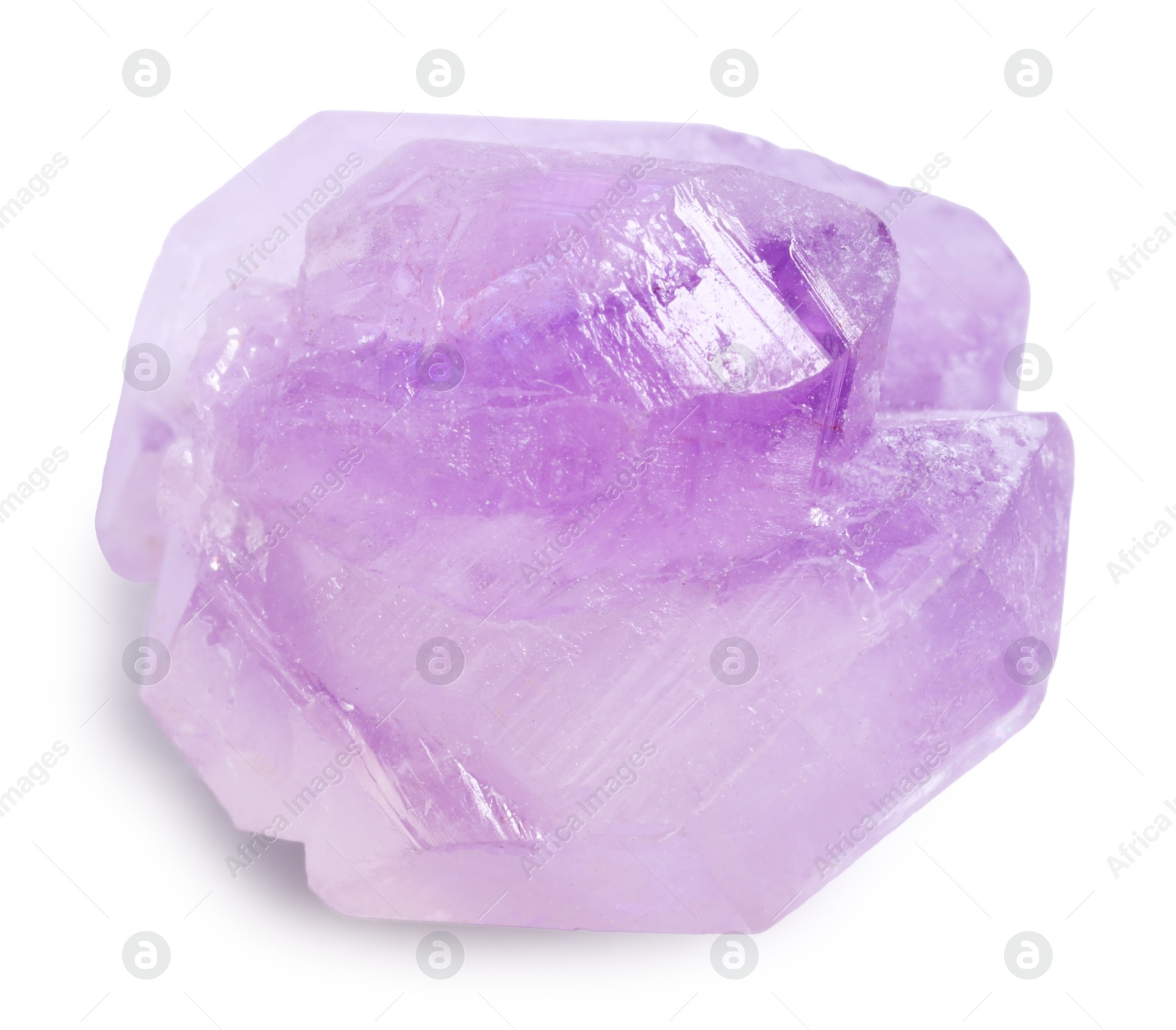 Photo of Beautiful amethyst crystal isolated on white. Natural gemstone