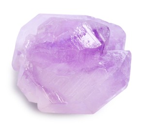 Photo of Beautiful amethyst crystal isolated on white. Natural gemstone