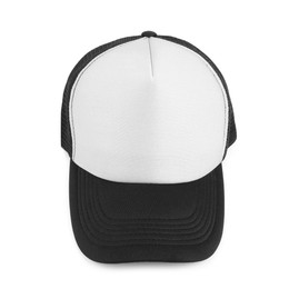 Photo of Stylish color baseball cap isolated on white. Mockup for design