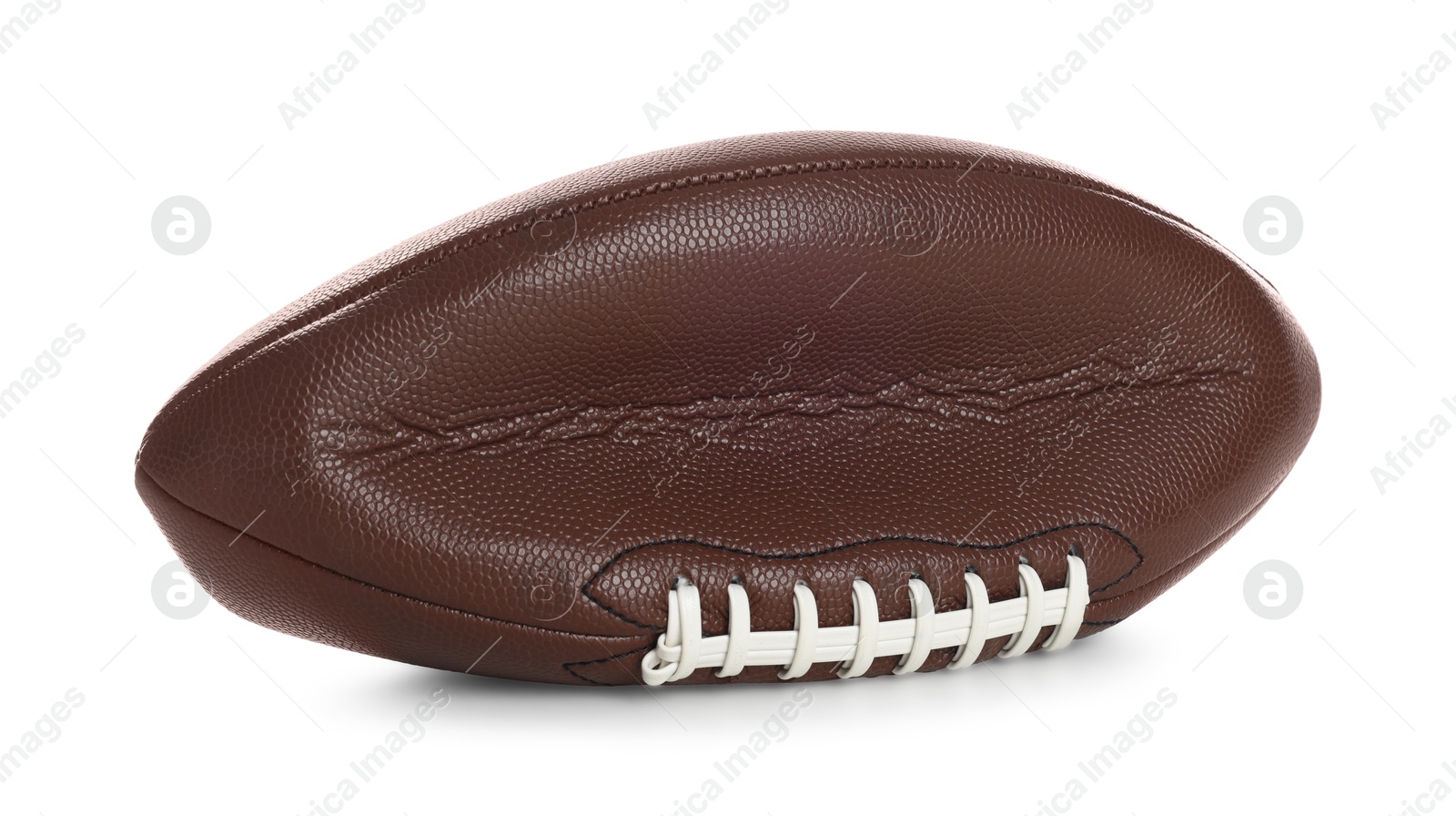 Photo of One deflated American football ball isolated on white