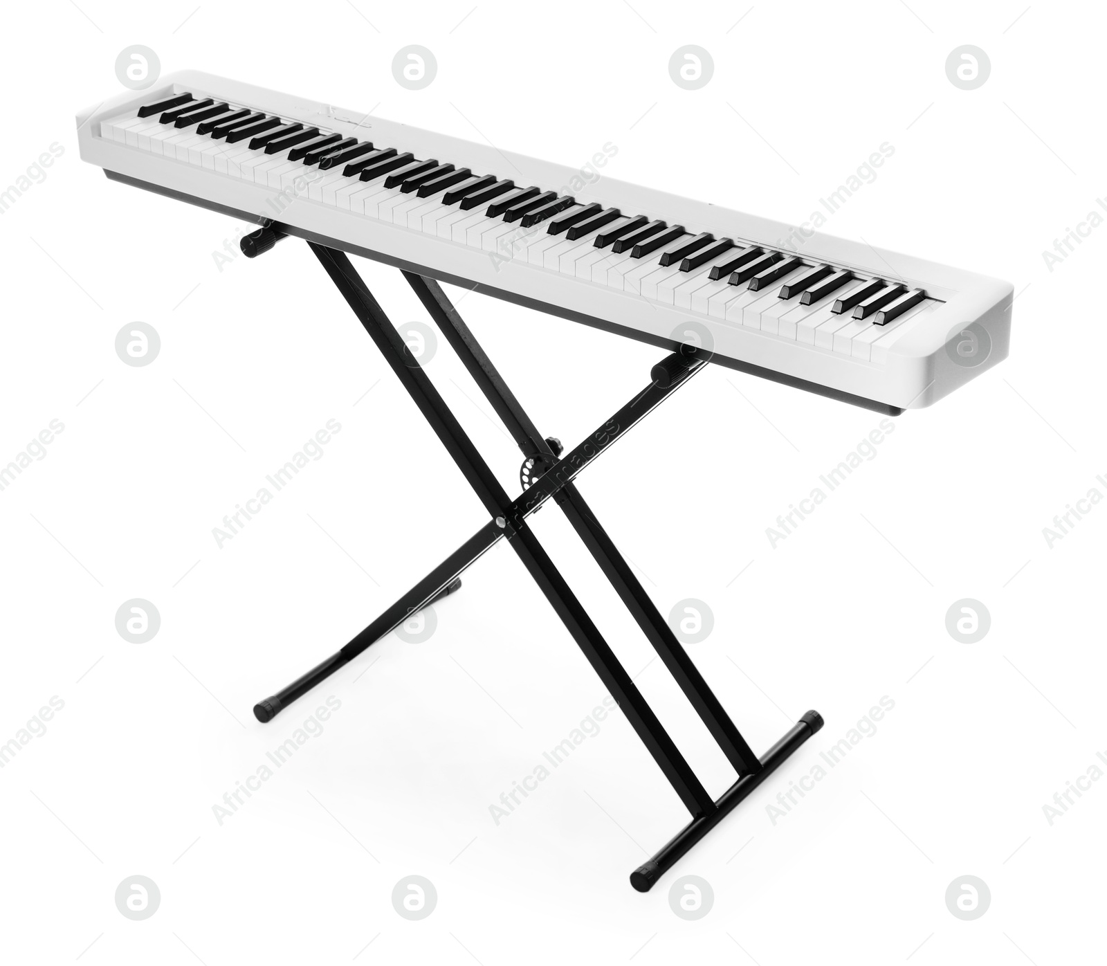 Photo of One synthesizer isolated on white. Electronic musical instrument