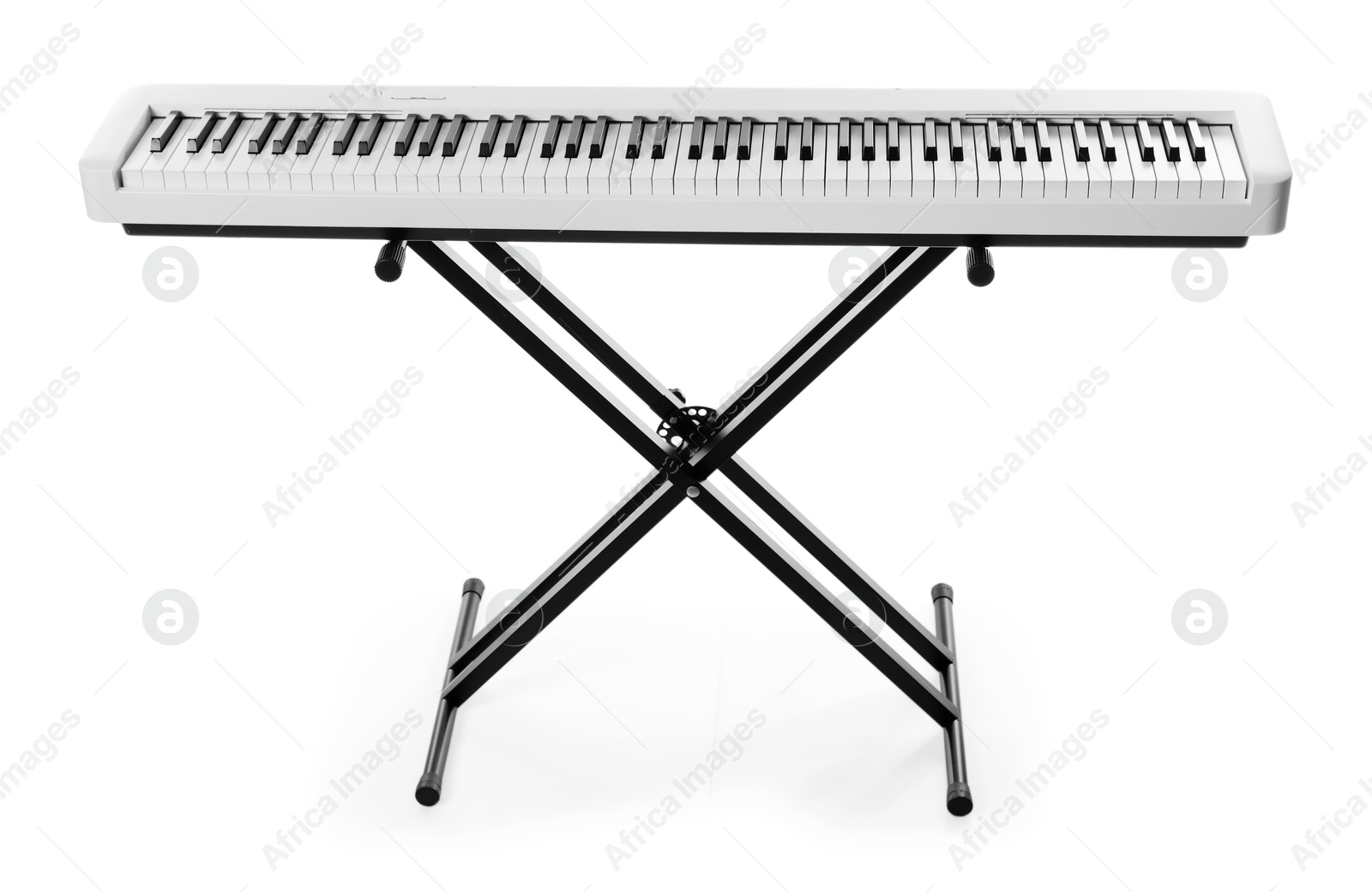 Photo of One synthesizer isolated on white. Electronic musical instrument