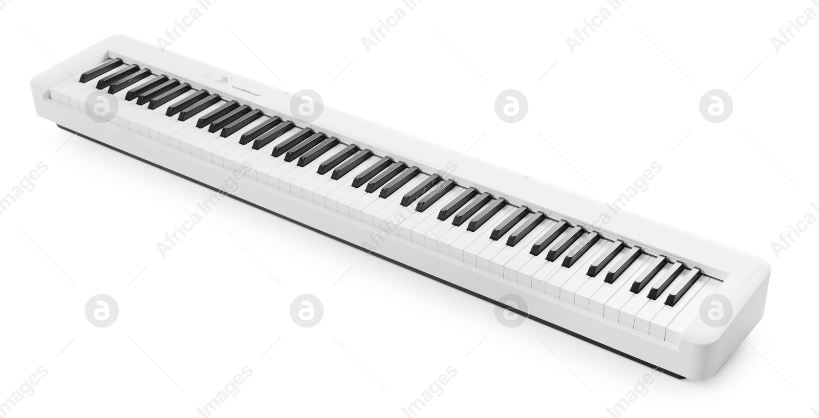 Photo of One synthesizer isolated on white. Electronic musical instrument