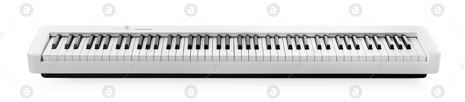 Photo of One synthesizer isolated on white. Electronic musical instrument