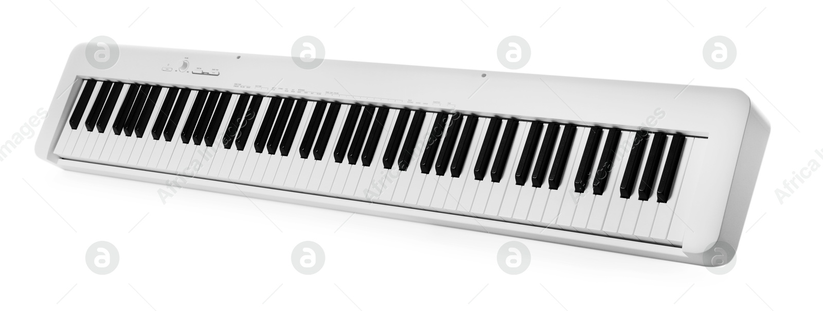 Photo of One synthesizer isolated on white. Electronic musical instrument