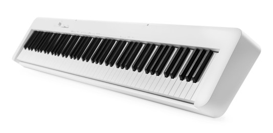 One synthesizer isolated on white. Electronic musical instrument