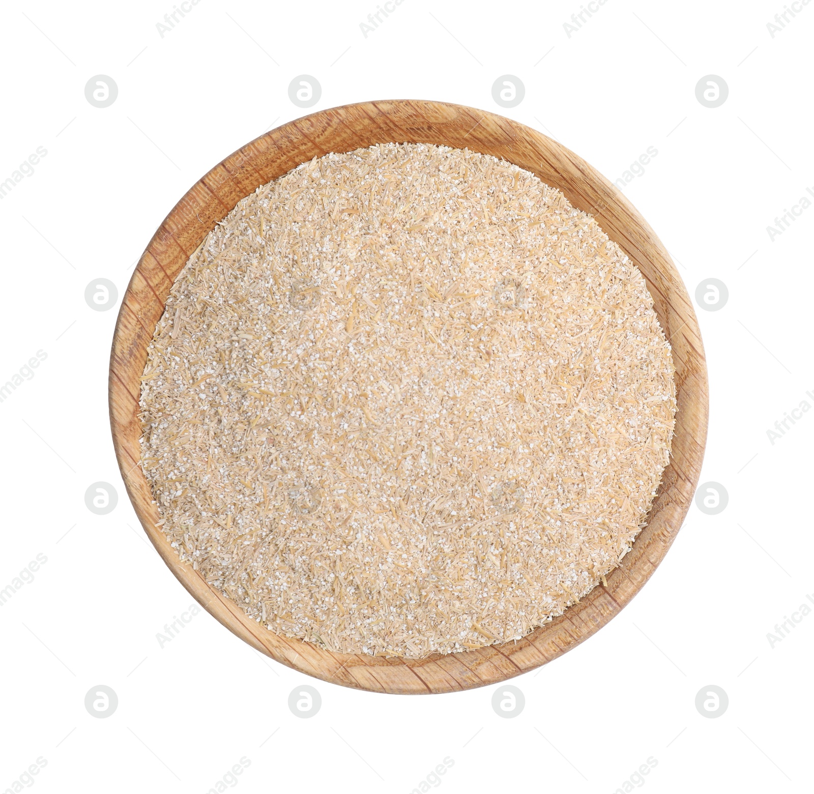 Photo of Oat bran isolated on white, top view