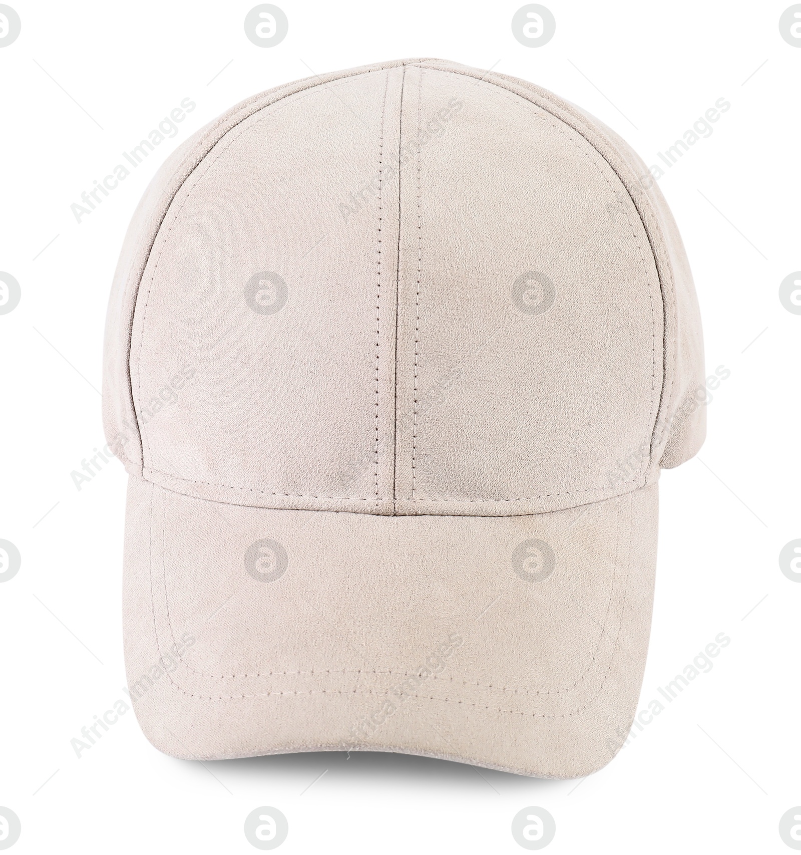 Photo of One stylish baseball cap isolated on white. Mockup for design