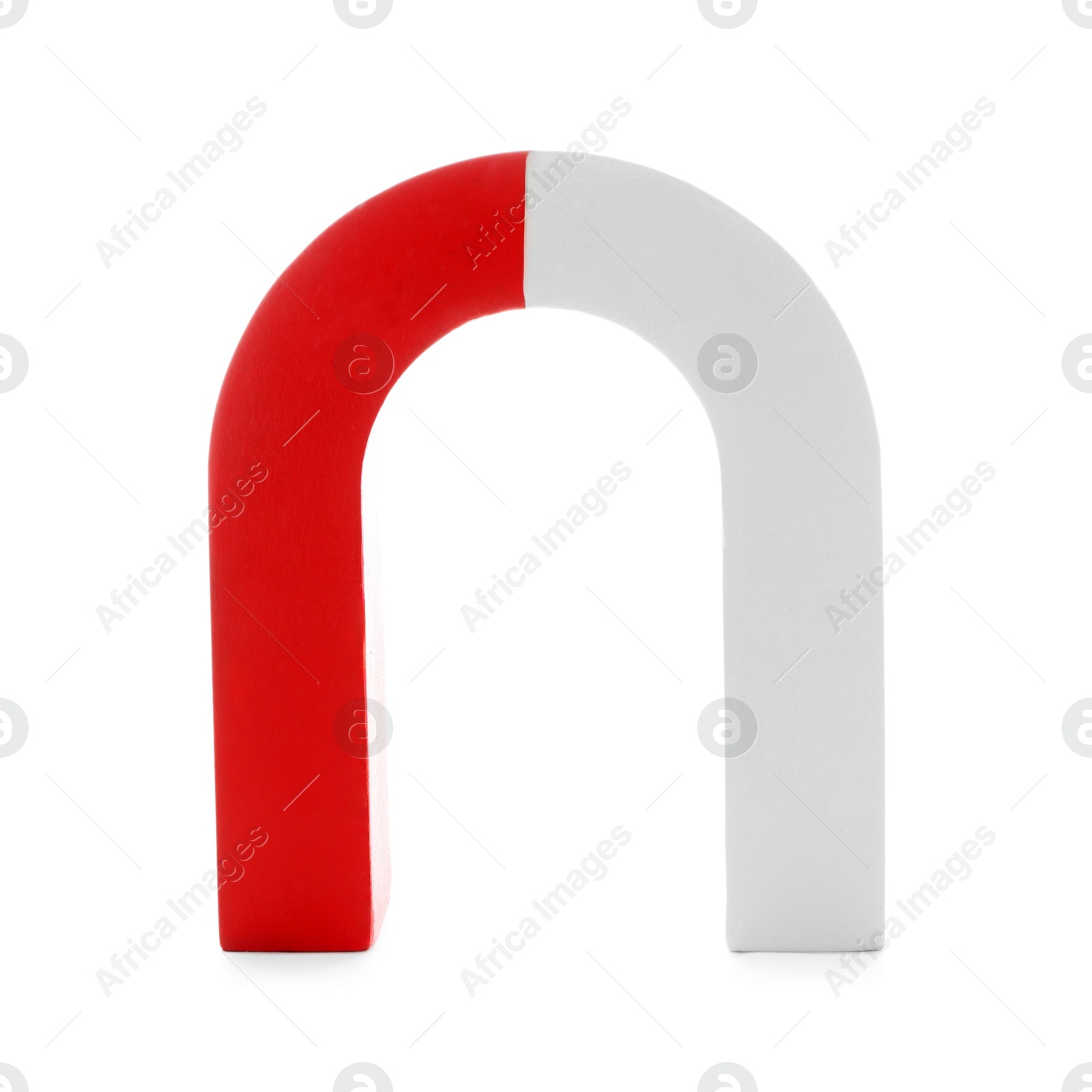 Photo of One color horseshoe magnet isolated on white