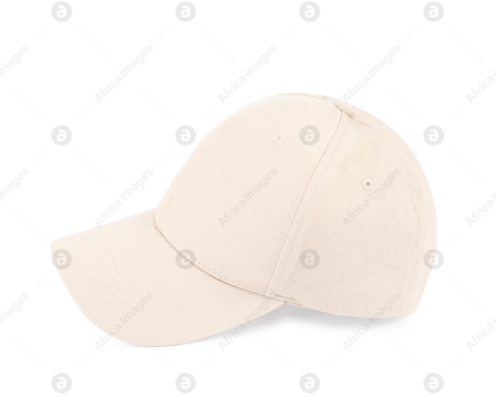 Photo of One stylish baseball cap isolated on white. Mockup for design