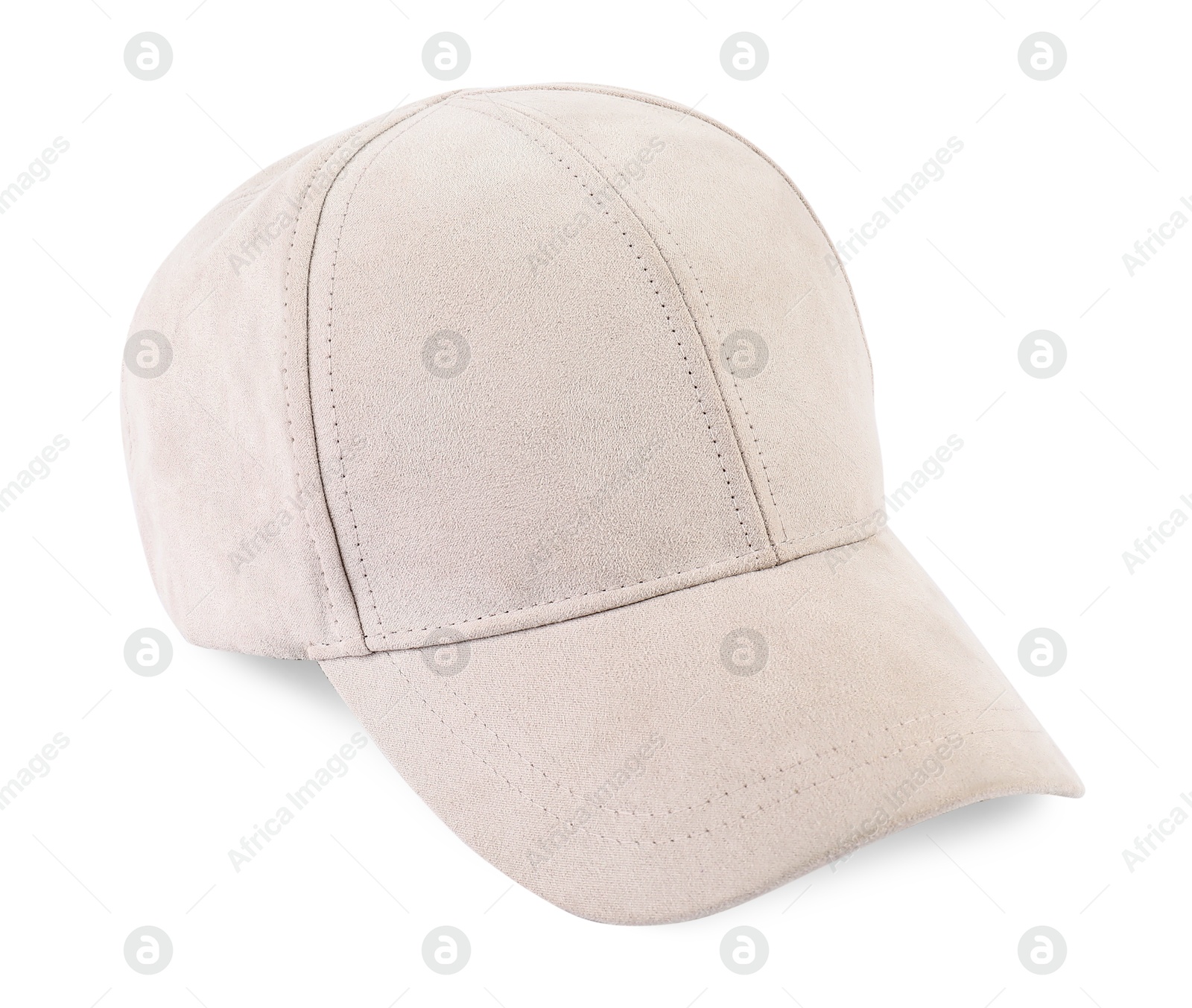 Photo of One stylish baseball cap isolated on white. Mockup for design