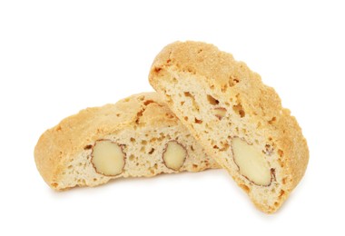 Photo of Traditional Italian almond biscuits (Cantucci) isolated on white