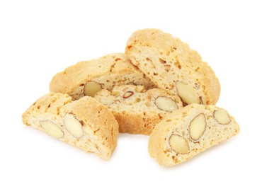 Photo of Traditional Italian almond biscuits (Cantucci) isolated on white