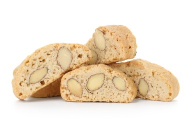 Photo of Traditional Italian almond biscuits (Cantucci) isolated on white