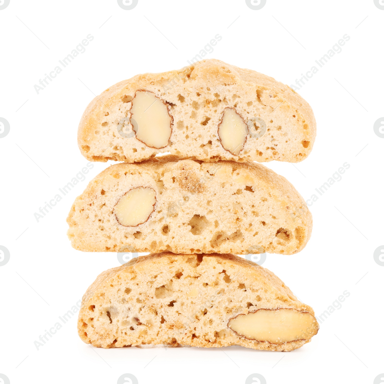 Photo of Traditional Italian almond biscuits (Cantucci) isolated on white