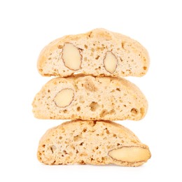 Photo of Traditional Italian almond biscuits (Cantucci) isolated on white