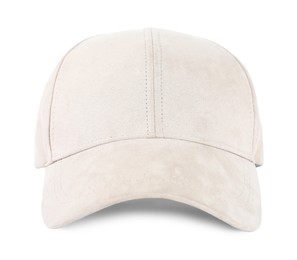 Photo of Stylish baseball cap isolated on white. Mockup for design