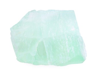 Photo of Beautiful aquamarine isolated on white. Natural gemstone