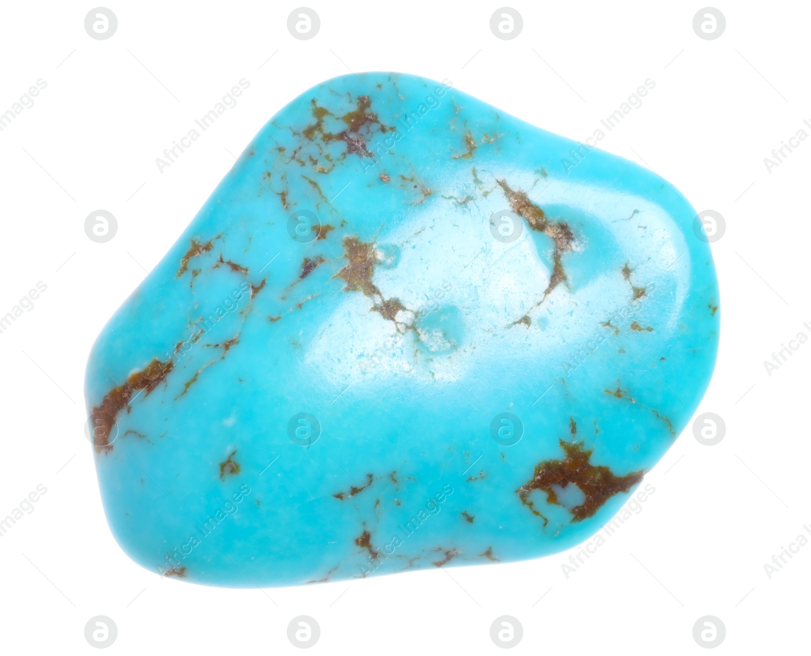 Photo of Beautiful turquoise isolated on white. Natural gemstone