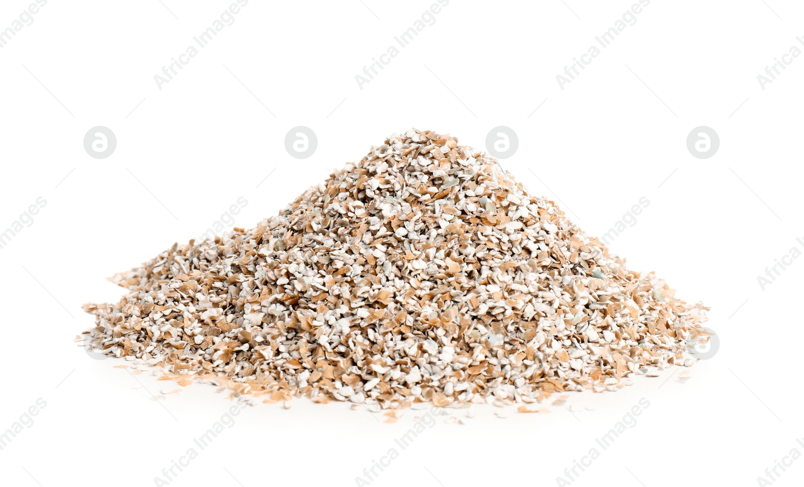 Photo of Pile of rye bran isolated on white