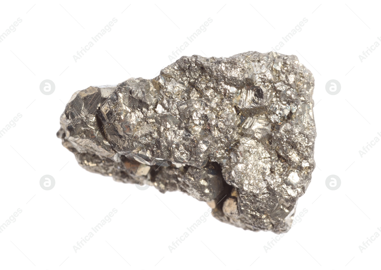 Photo of Beautiful pyrite isolated on white. Natural gemstone