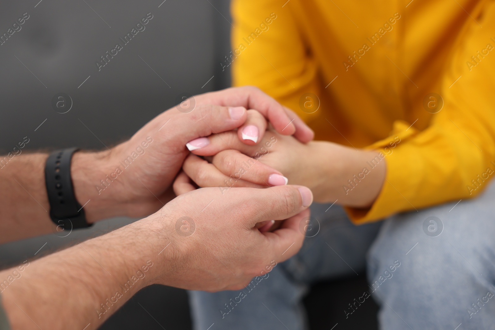 Photo of Professional psychologist working with patient in office, closeup