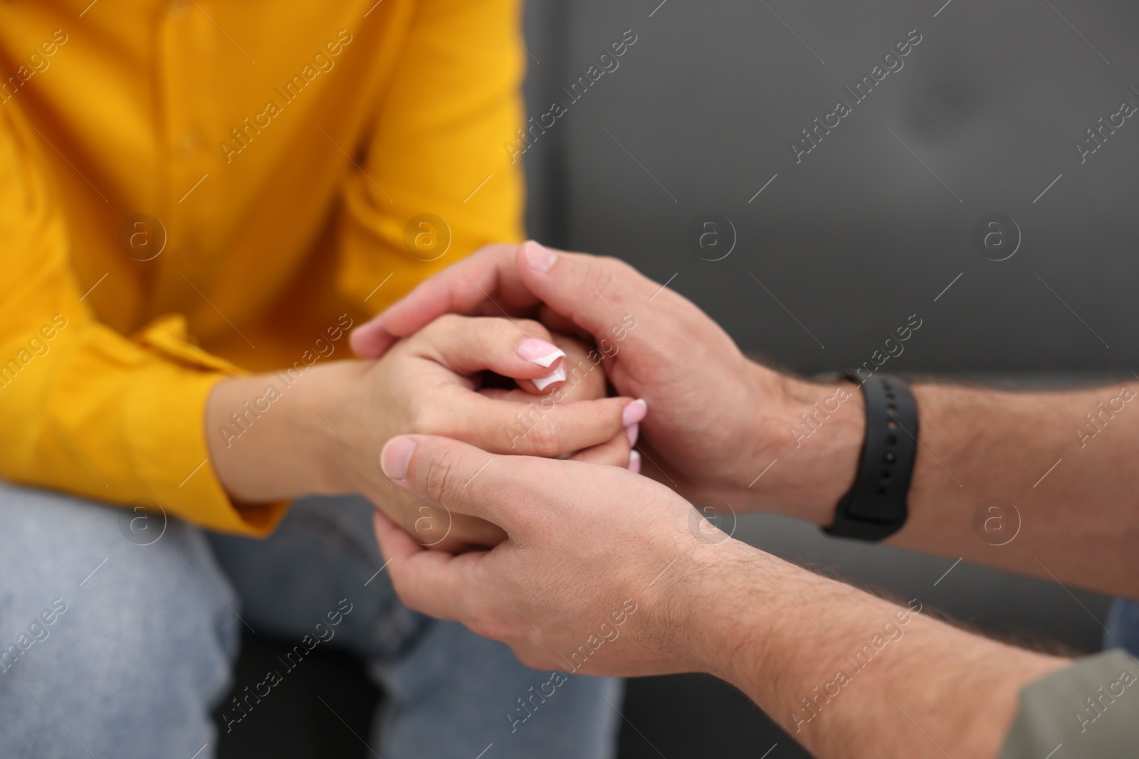 Photo of Professional psychologist working with patient in office, closeup