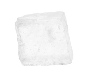 Photo of Beautiful optical calcite isolated on white. Natural gemstone