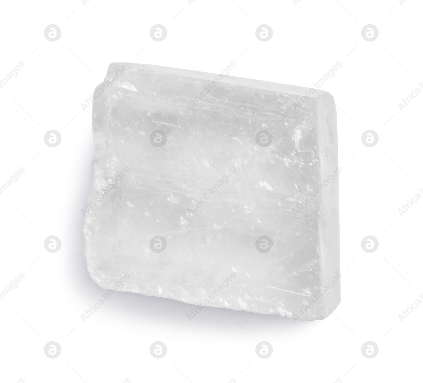 Photo of Beautiful optical calcite isolated on white. Natural gemstone