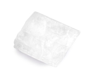 Photo of Beautiful optical calcite isolated on white. Natural gemstone