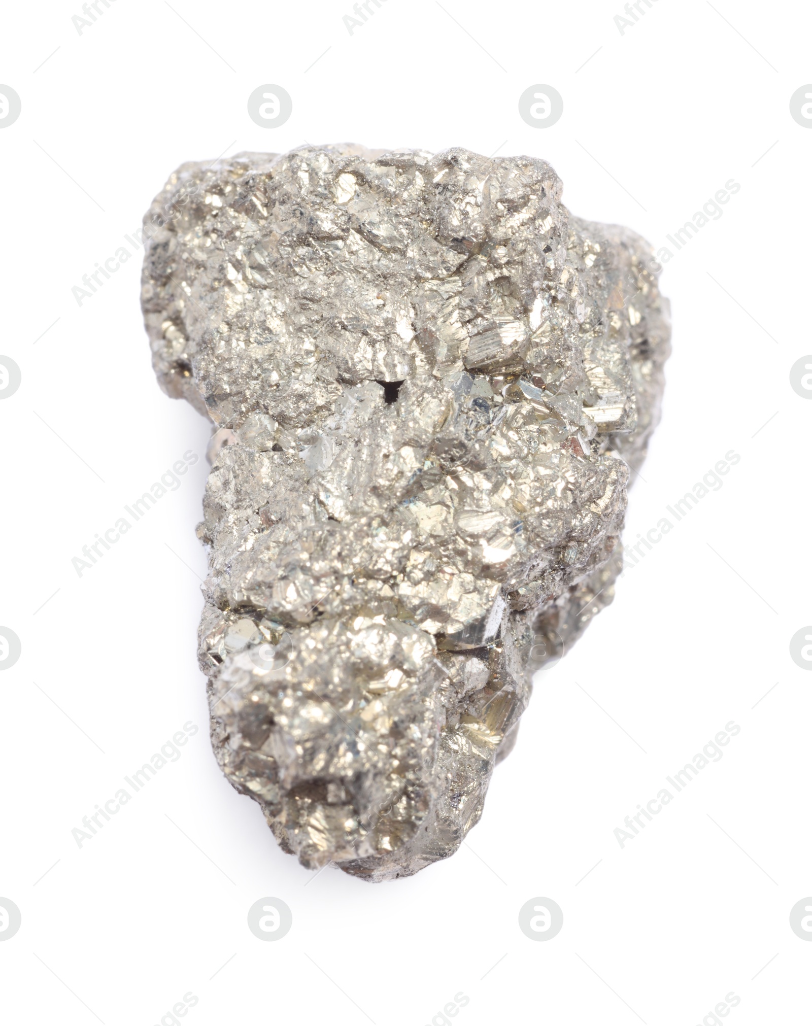 Photo of Beautiful pyrite isolated on white. Natural gemstone