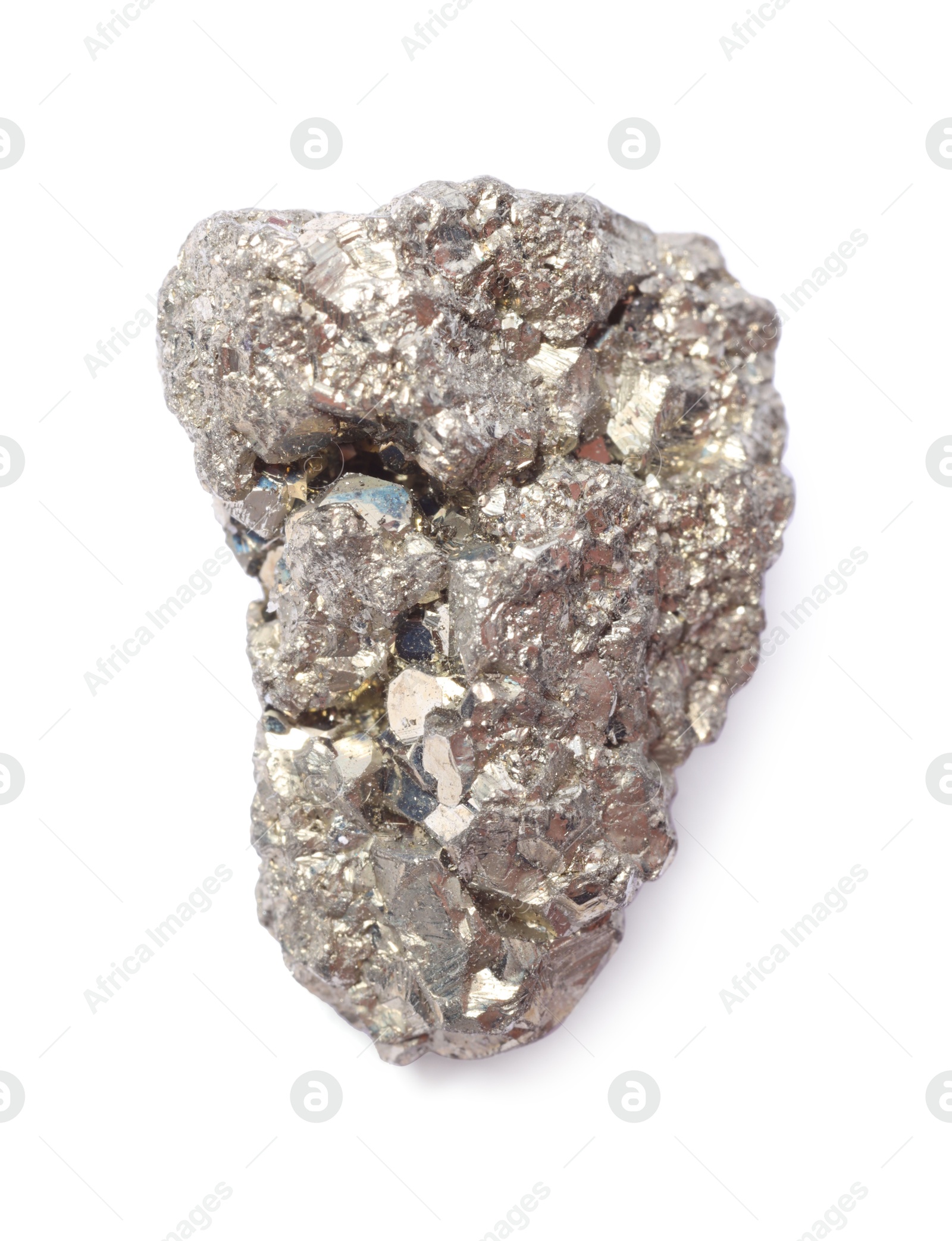 Photo of Beautiful pyrite isolated on white. Natural gemstone