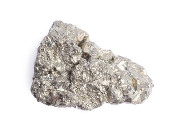 Beautiful pyrite isolated on white. Natural gemstone