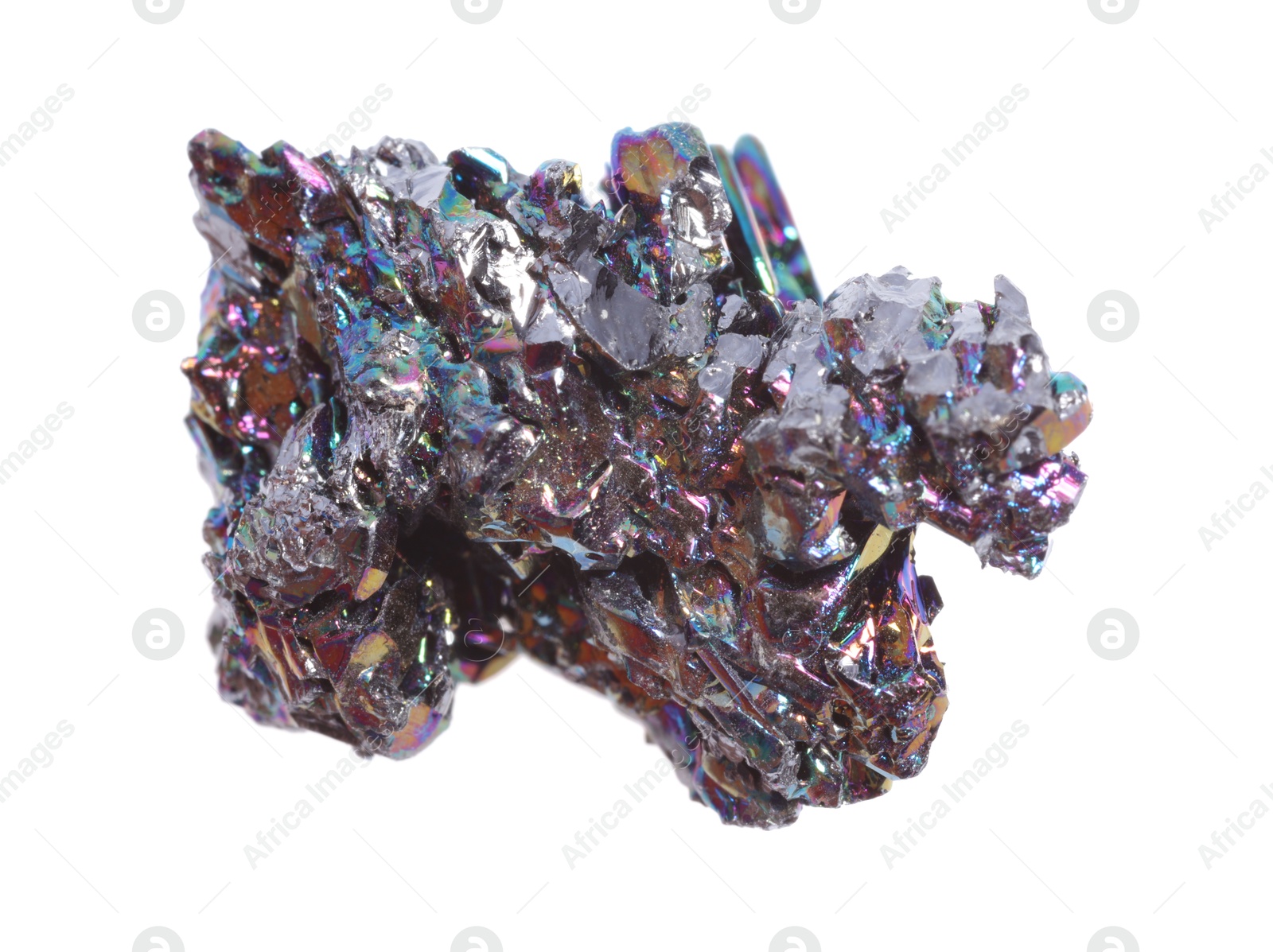 Photo of Beautiful bornite isolated on white. Natural gemstone