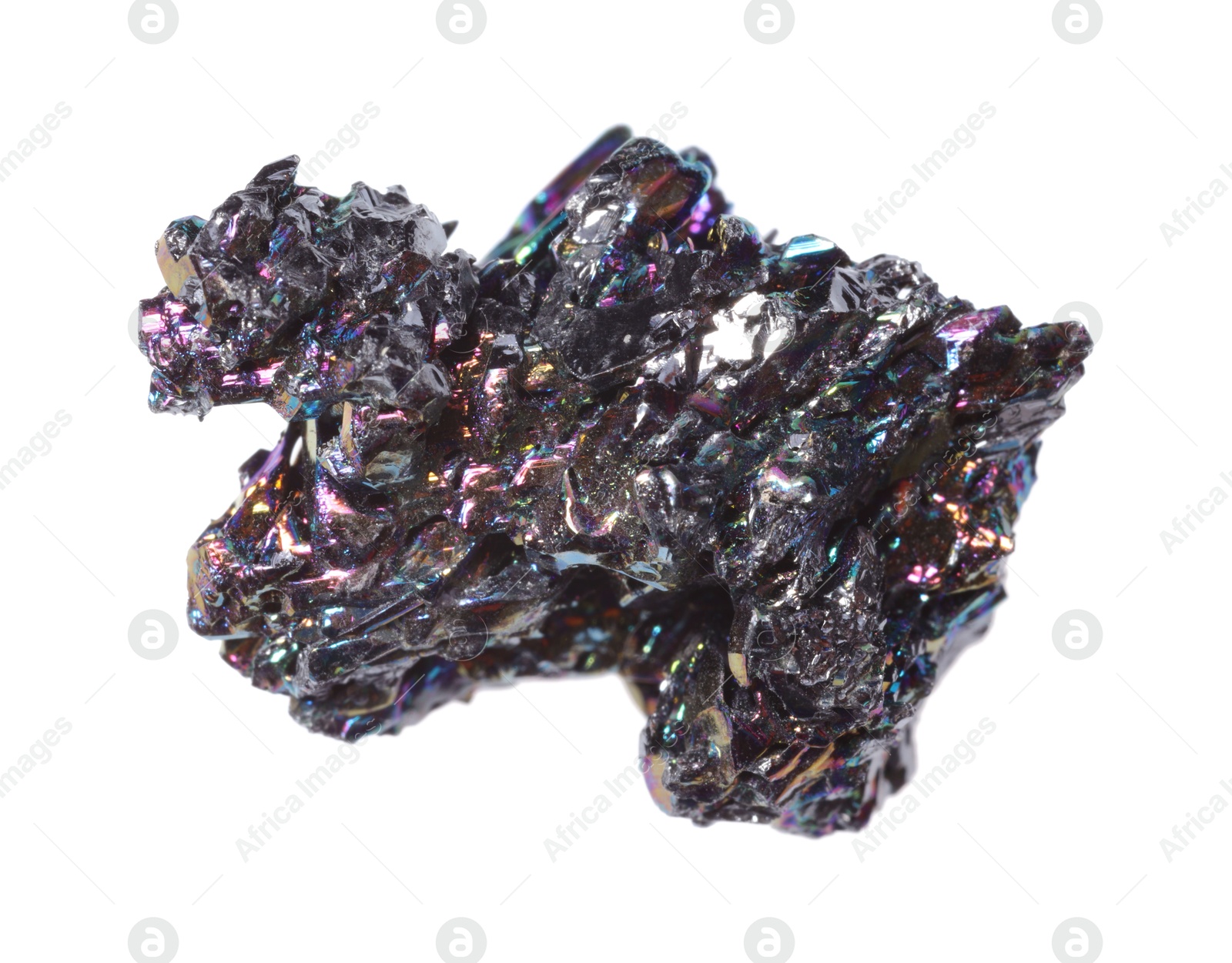 Photo of Beautiful bornite isolated on white. Natural gemstone